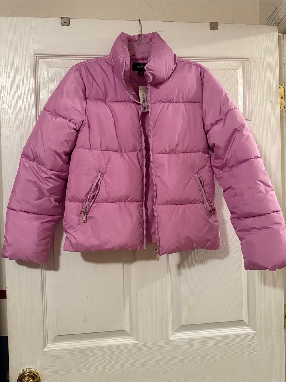 Zenana Outfitters Lilac Pink Puffer Jacket